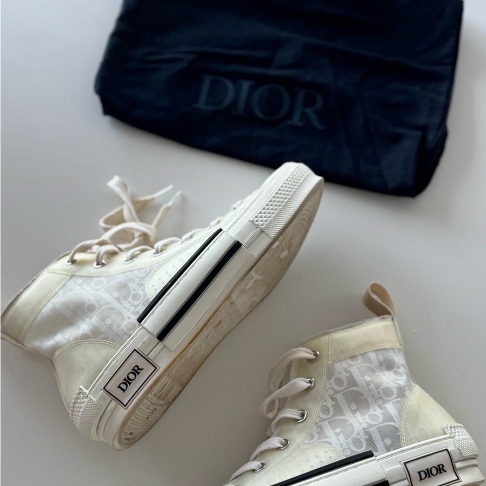 Dior Kids High-Top Sneakers - Cream and White
